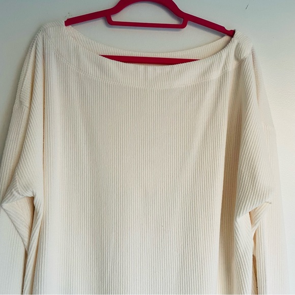 ANTHROPOLOGIE NWT Daily Practice Big Sky Boatneck Pullover Ivory Size XL - Picture 9 of 16